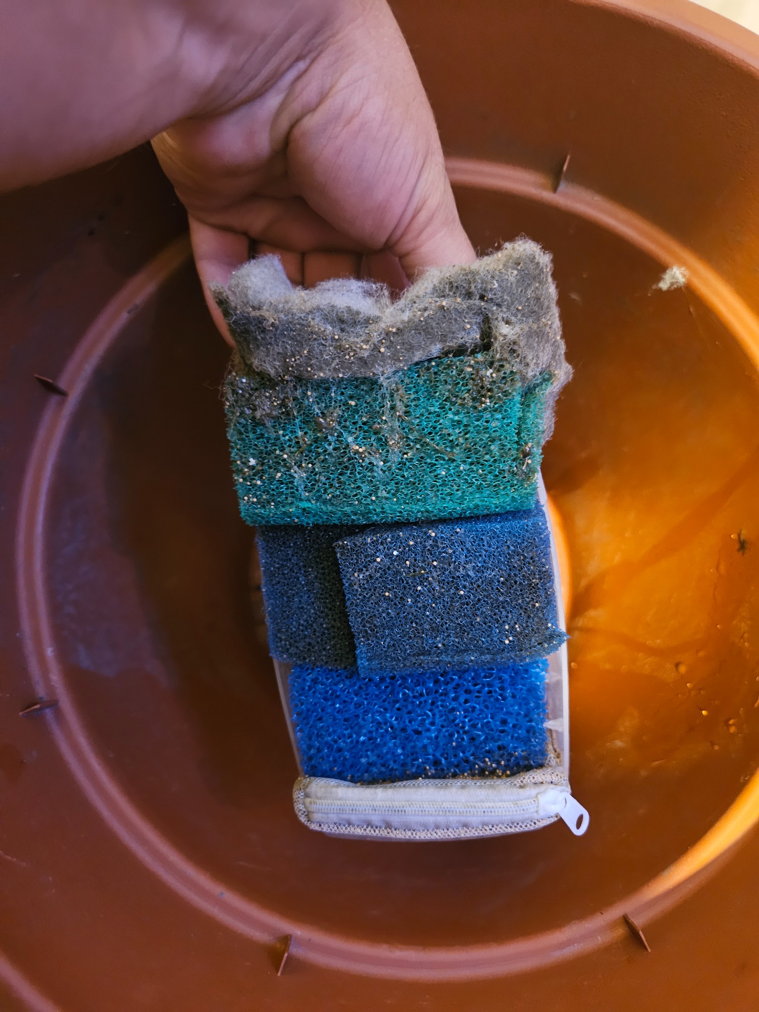 Original stock filter basket and media from the Bioflow filter